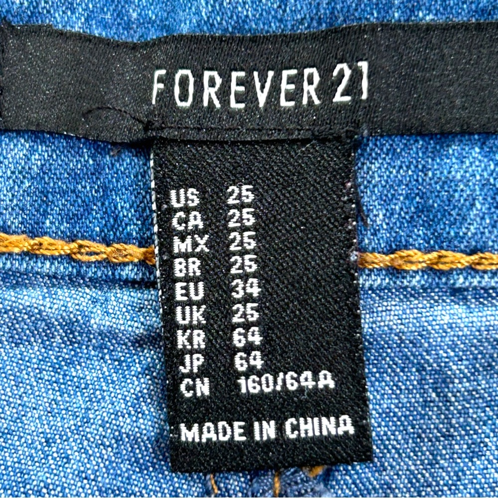 4/$20 Forever 21 High Rise Skinny Jeans Women Size 25 Medium Wash Stretch Denim - Picture 4 of 4